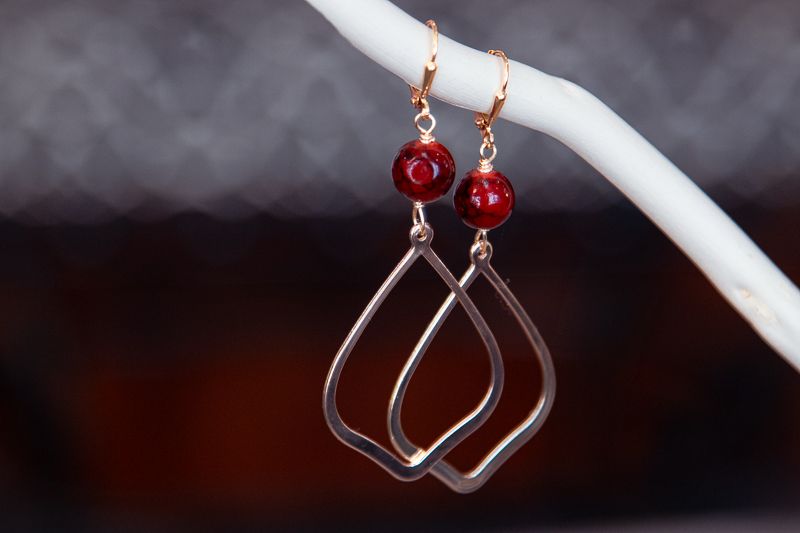 Kya Red Coral Earrings image 0