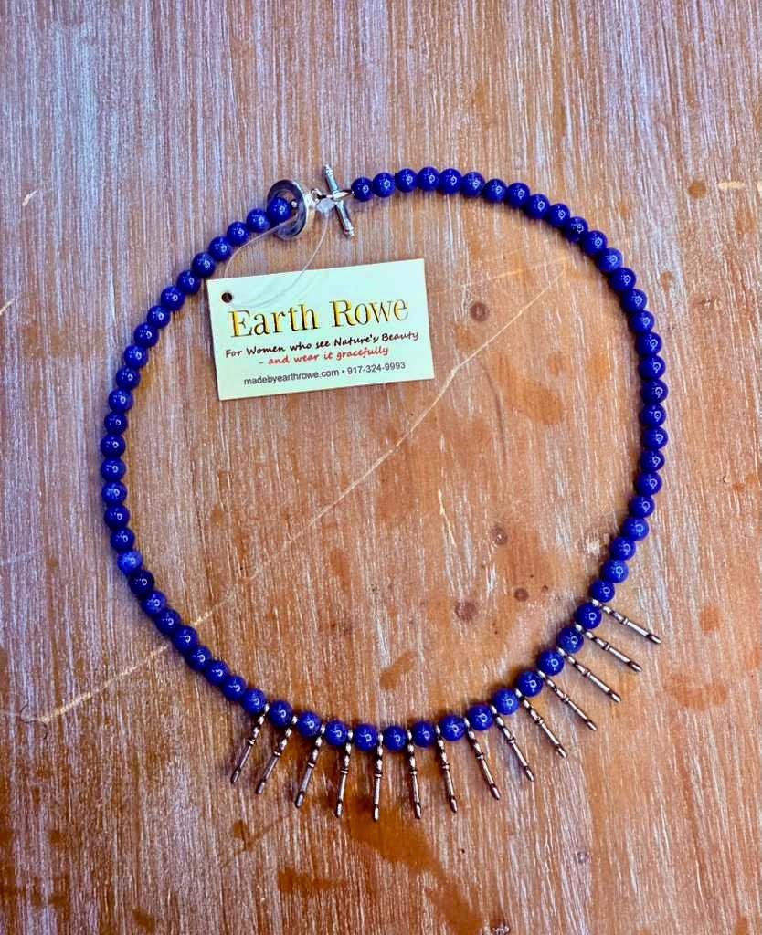 Blue Lapis & Silver Key pendant Necklace