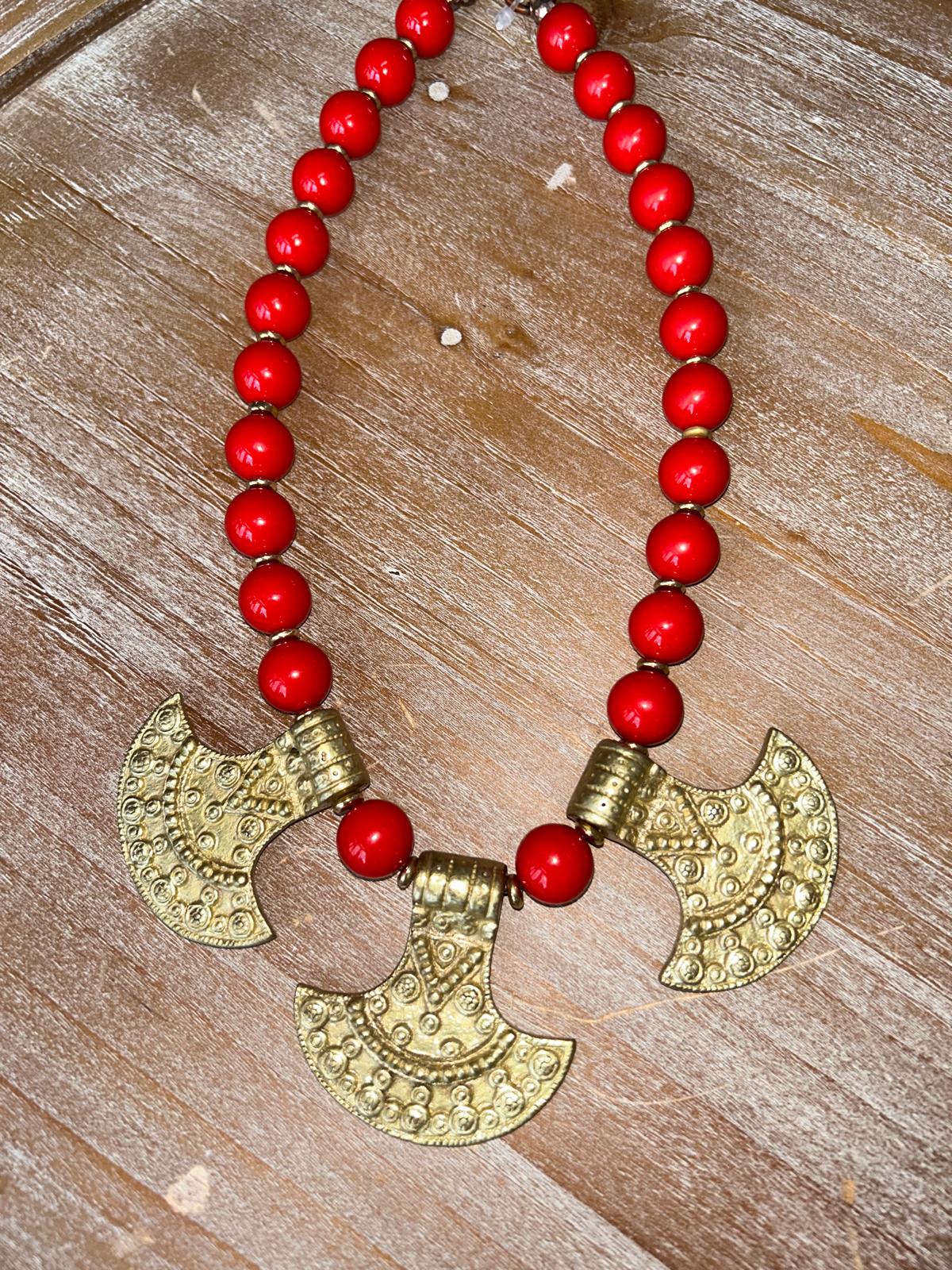 The Scarlet Warrior Statement Necklace - One Of A Kind